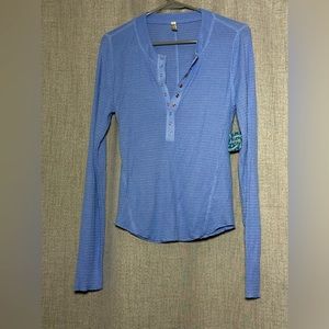 Free people light blue Henley tee